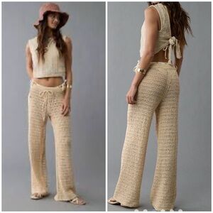 America Eagle Women's Cream Knit Pants